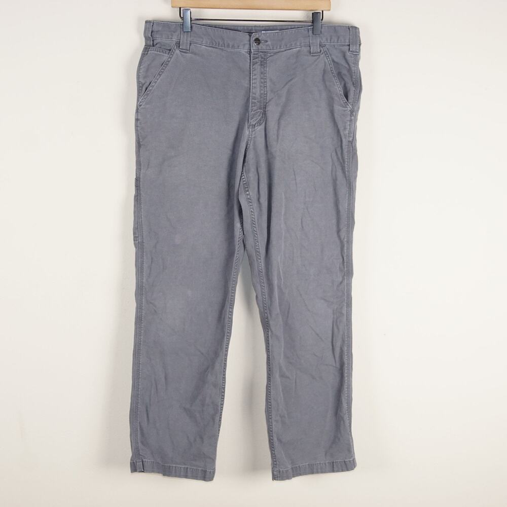 Carhartt Relaxed Fit Rugged Flex Gray Cotton Blend Pants Mens Sz 38 x 32
